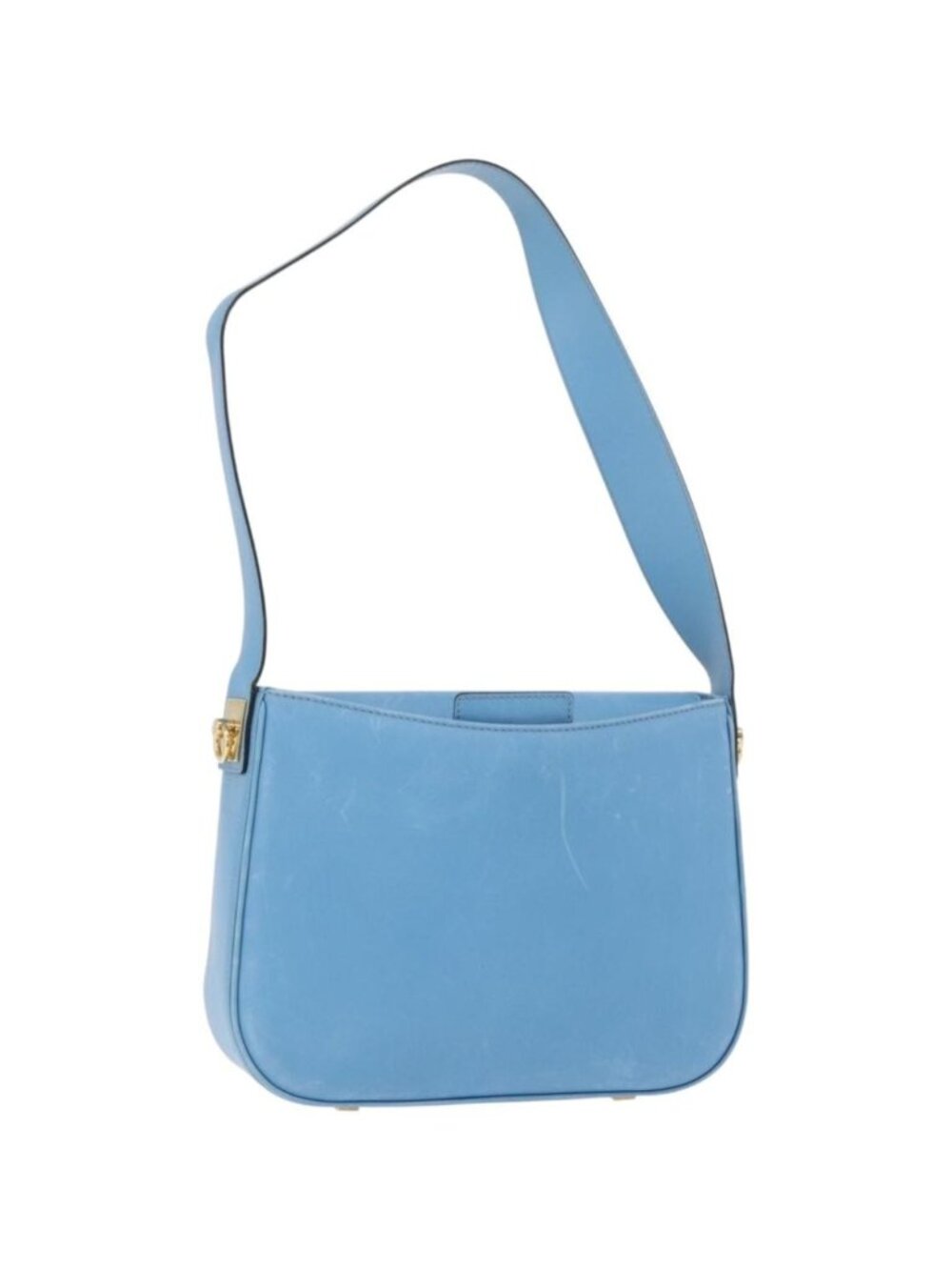 CELINE Shoulder Bag Leather Light Blue Gold